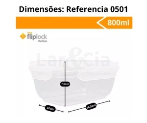 RISCHIOTO POTE RETANGULAR FLIPLOCK 800 ML