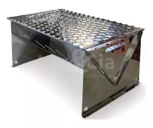 SUPORTEL CHURRASQUEIRA INOX A CARVÃO DESMONTAVEL