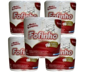 KIT 05 PAPEL HIGIENICO FOLHA DUPLA 30 MTS FOFINHO